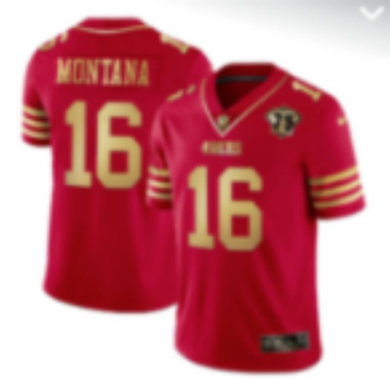 Men San Francisco 49ers #16 Montana Red 75th Nike Limited NFL 2025 Jersey style 03